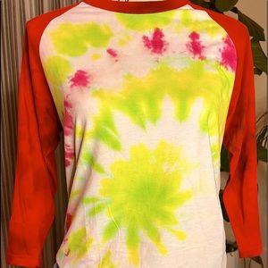Tie dye red baseball T shirt size S